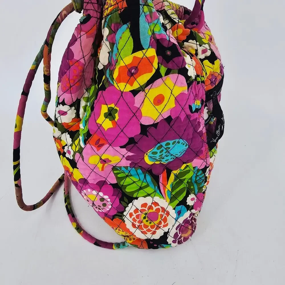Vera Bradley Multicolor Floral Bucket Backpack Retired Cotton Quilted Boho